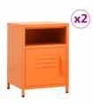 Nightstands 2 pcs Orange 35x35x51 cm Steel
