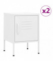 Nightstands 2 pcs White 35x35x51 cm Steel