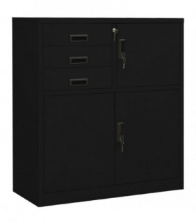 Office Cabinet Black 90x40x102 cm Steel