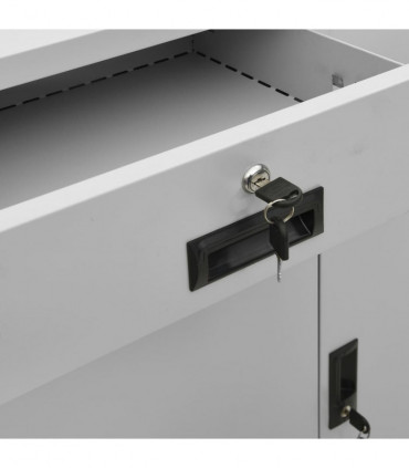 Office Cabinet Light Grey 90x40x102 cm Steel