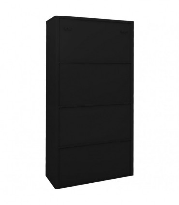 Office Cabinet with Sliding Door Black 90x40x180 cm Steel