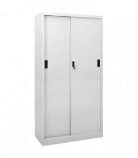Office Cabinet with Sliding Door Light Grey 90x40x180 cm Steel