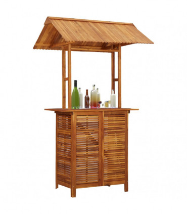 Outdoor Bar Table with Rooftop 122x106x217 cm Solid Acacia Wood