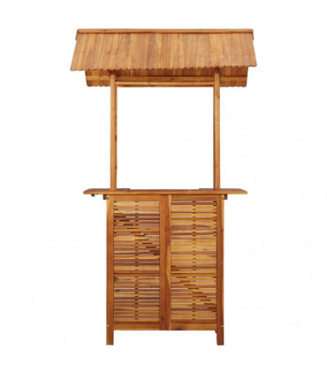 Outdoor Bar Table with Rooftop 122x106x217 cm Solid Acacia Wood