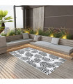 Outdoor Carpet White and Black 120x180 cm PP