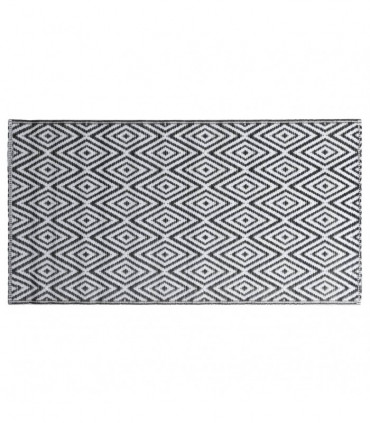 Outdoor Carpet White and Black 120x180 cm PP