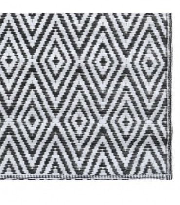 Outdoor Carpet White and Black 160x230 cm PP