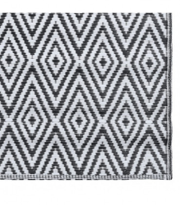 Outdoor Carpet White and Black 190x290 cm PP