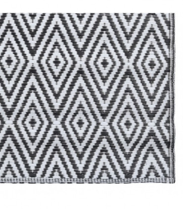 Outdoor Carpet White and Black 80x150 cm PP