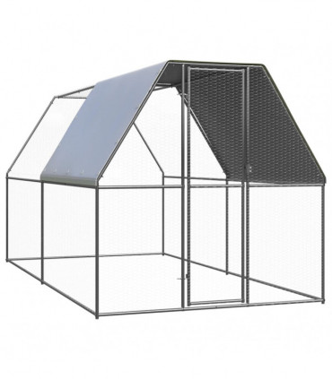 Outdoor Chicken Cage 2x4x2 m Galvanised Steel