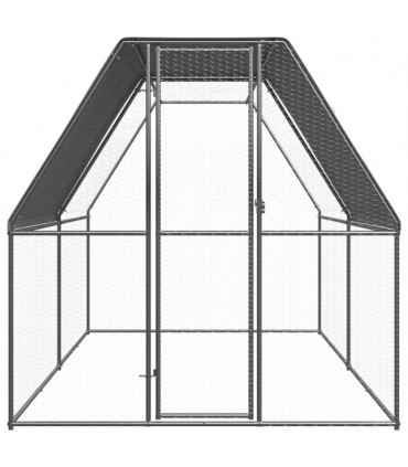 Outdoor Chicken Cage 2x4x2 m Galvanised Steel