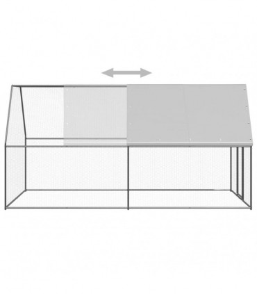 Outdoor Chicken Cage 2x4x2 m Galvanised Steel