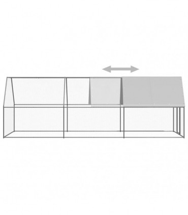 Outdoor Chicken Cage 2x6x2 m Galvanised Steel