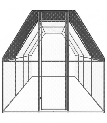 Outdoor Chicken Cage 2x8x2 m Galvanised Steel