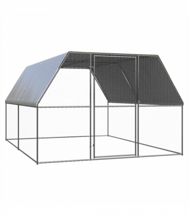 Outdoor Chicken Cage 3x4x2 m Galvanised Steel