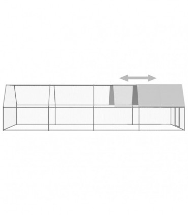 Outdoor Chicken Cage 3x8x2 m Galvanised Steel