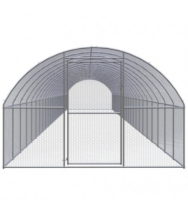 Outdoor Chicken Coop 3x24x2 m Galvanised Steel