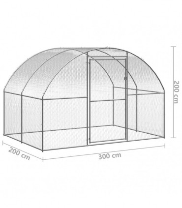 Outdoor Chicken Coop 3x2x2 m Galvanised Steel