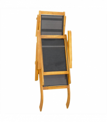 Outdoor Deck Chairs 2 pcs Solid Wood Acacia and Textilene