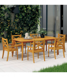 Outdoor Dining Chairs 6 pcs Solid Wood Acacia