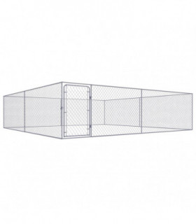 Outdoor Dog Kennel Galvanised Steel 4x4x1 m