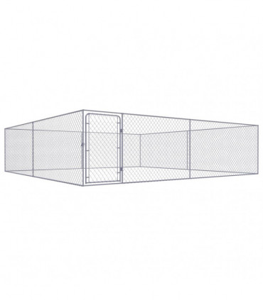 Outdoor Dog Kennel Galvanised Steel 4x4x1 m