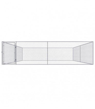 Outdoor Dog Kennel Galvanised Steel 4x4x1 m
