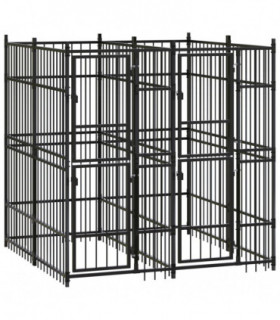 Outdoor Dog Kennel Steel 3.69 m�