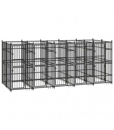 Outdoor Dog Kennel Steel 9.22 m�