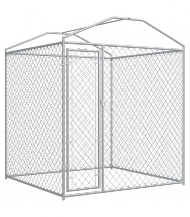 Outdoor Dog Kennel with Canopy Top 193x193x225 cm