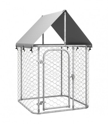 Outdoor Dog Kennel with Roof 100x100x150 cm