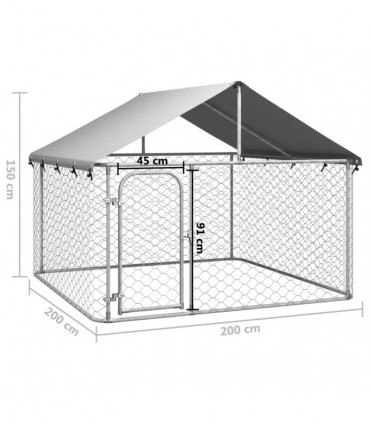 Outdoor Dog Kennel with Roof 200x200x150 cm