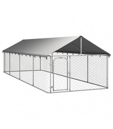 Outdoor Dog Kennel with Roof 600x200x150 cm