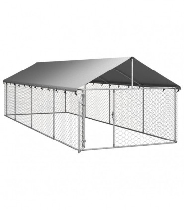 Outdoor Dog Kennel with Roof 600x200x150 cm