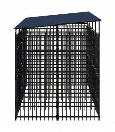 Outdoor Dog Kennel with Roof Steel 7.37 m�