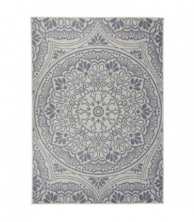Outdoor Flatweave Rug 120x170 cm Blue Pattern