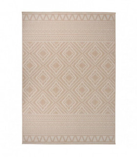 Outdoor Flatweave Rug 120x170 cm Brown Stripes