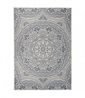 Outdoor Flatweave Rug 140x200 cm Blue Pattern
