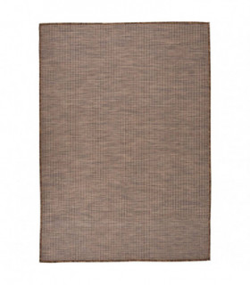 Outdoor Flatweave Rug 140x200 cm Brown