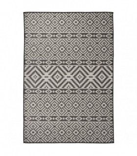 Outdoor Flatweave Rug 160x230 cm Black Stripes