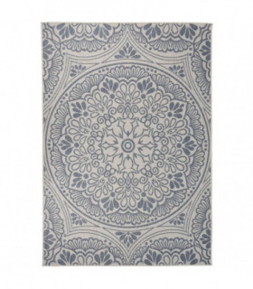 Outdoor Flatweave Rug 160x230 cm Blue Pattern