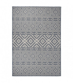 Outdoor Flatweave Rug 160x230 cm Blue Stripes