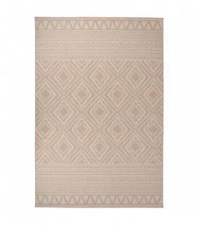 Outdoor Flatweave Rug 160x230 cm Brown Stripes