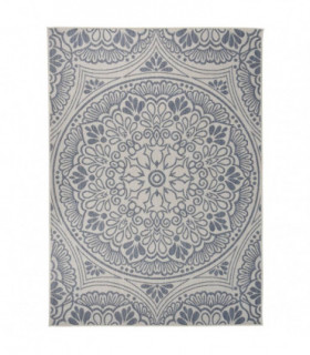 Outdoor Flatweave Rug 200x280 cm Blue Pattern