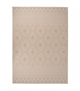 Outdoor Flatweave Rug 200x280 cm Brown Stripes