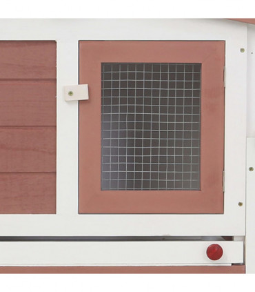 Outdoor Large Rabbit Hutch Brown and White 204x45x85 cm Wood