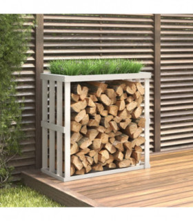 Outdoor Log Holder White 108x52x106 cm Solid Wood Pine