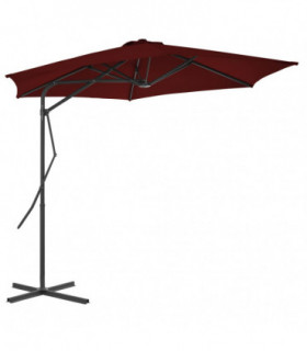 Outdoor Parasol with Steel Pole Bordeaux Red 300x230 cm