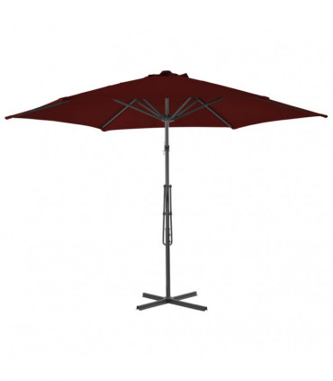 Outdoor Parasol with Steel Pole Bordeaux Red 300x230 cm