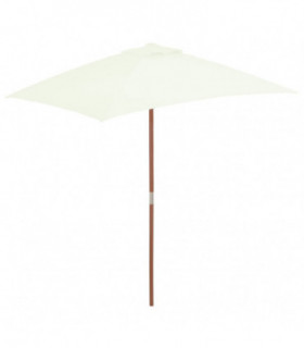 Outdoor Parasol with Wooden Pole 150x200 cm Sand